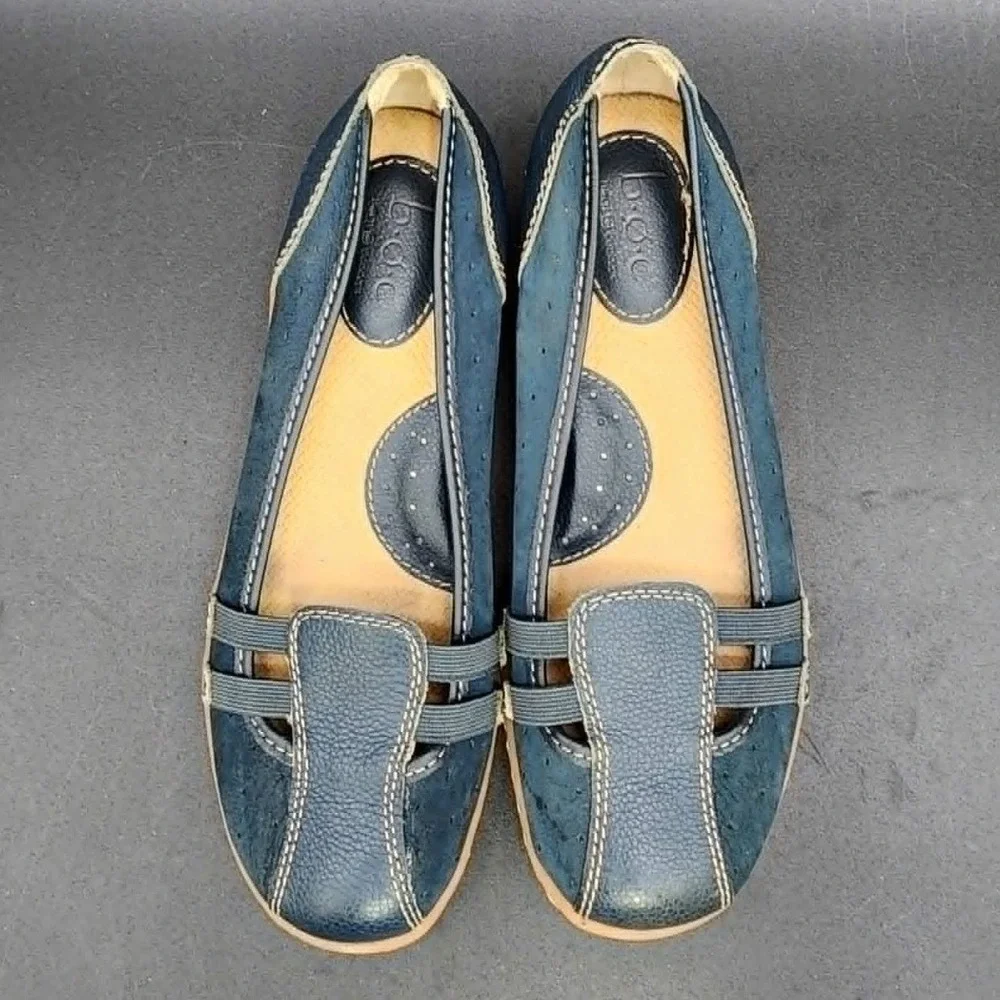 b.o.c. Born Concept‎ Loafers Women Blue 7M Comfort Casual Leather Slip On Flats